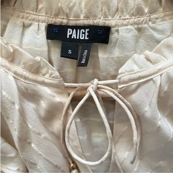 Paige Silvette Striped Silk Ruffle Collar Blouse - Picture 5 of 7